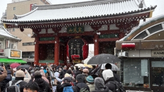 雪風に　雷門も　凍えけり